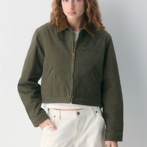 EUC - Aritzia Barkley Jacket - size M - colour dark olive/brown colour